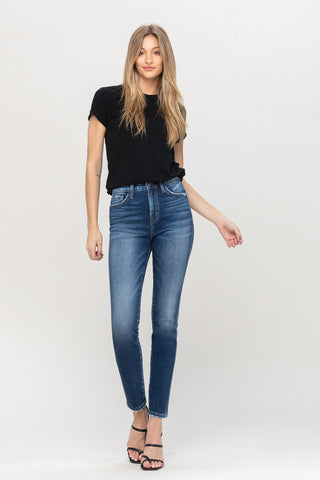 High Rise Ankle Skinny in Blue Hunter