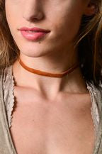 Skinny Velvet Strap Choker Assorted-ACCESORIES-Camel-Bottoms Up Boutique-Anchorage AK