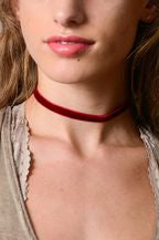 Skinny Velvet Strap Choker Assorted-ACCESORIES-Wine-Bottoms Up Boutique-Anchorage AK