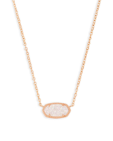 Elisa Necklace Rose Gold Iridescent Drusy