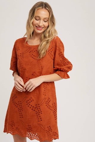 Eyelet Lace Shift Dress