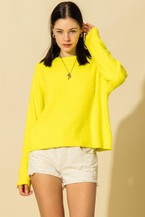 Knit Sweater in Lime Yellow