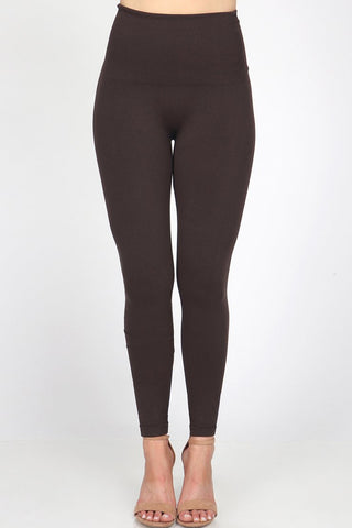 Tummy Tuck Leggings - Brown