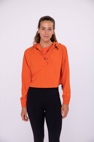 Waterproof Snap Front Cropped Pullover