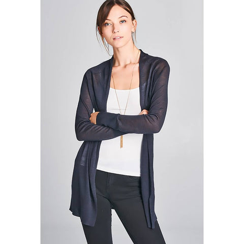 Navy Long Sleeve Sheer Cardigan