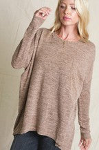 Long Sleeve Slouchy Dolman Pocket T