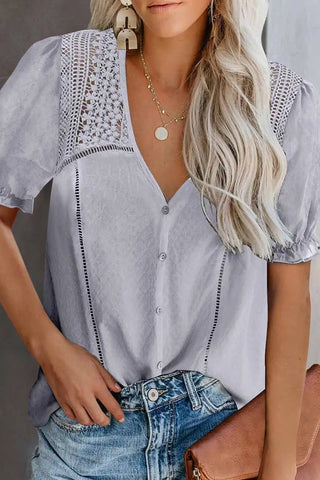 Lace Short Sleeve Top