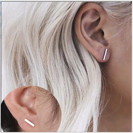 Silver Bar Studs-ACCESORIES-Bottoms Up Boutique-Anchorage AK