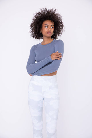 Long Sleeve Swoop Side Crop Top