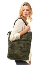 Camo Quilted Puffer Tote