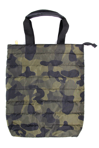 Camo Quilted Puffer Tote