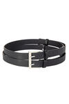 Black Double Strand Skinny Waist Belt