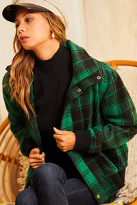 Mock Neck Tartan Jacket