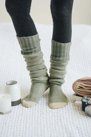 Mint Chunky Knit Socks