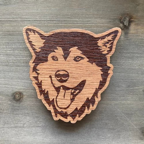 Alaska Malamute Engraved Wood Magnet