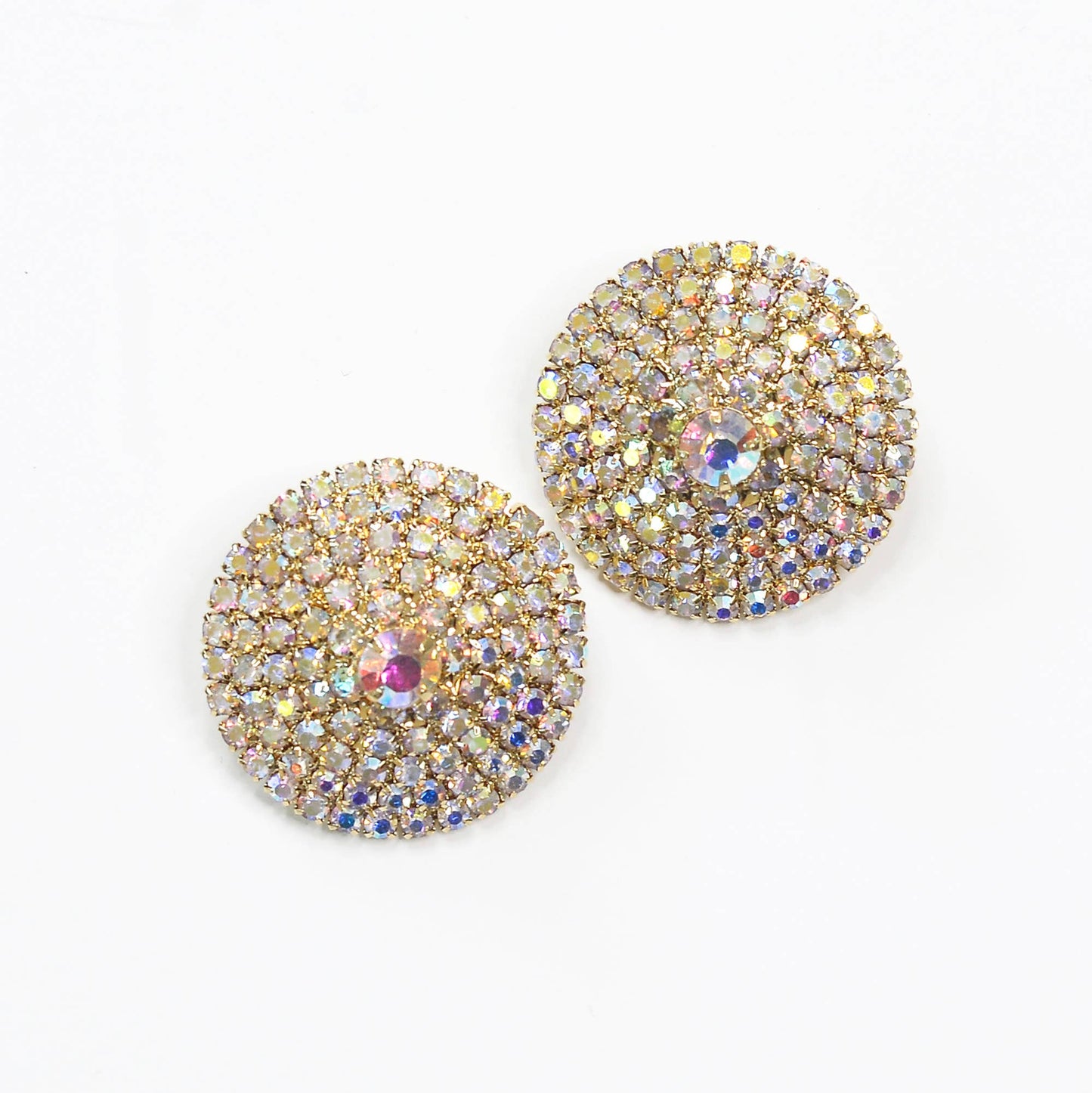 Large Circular Stone Stud Earrings-Jewelry-Bottoms Up Boutique-Anchorage AK