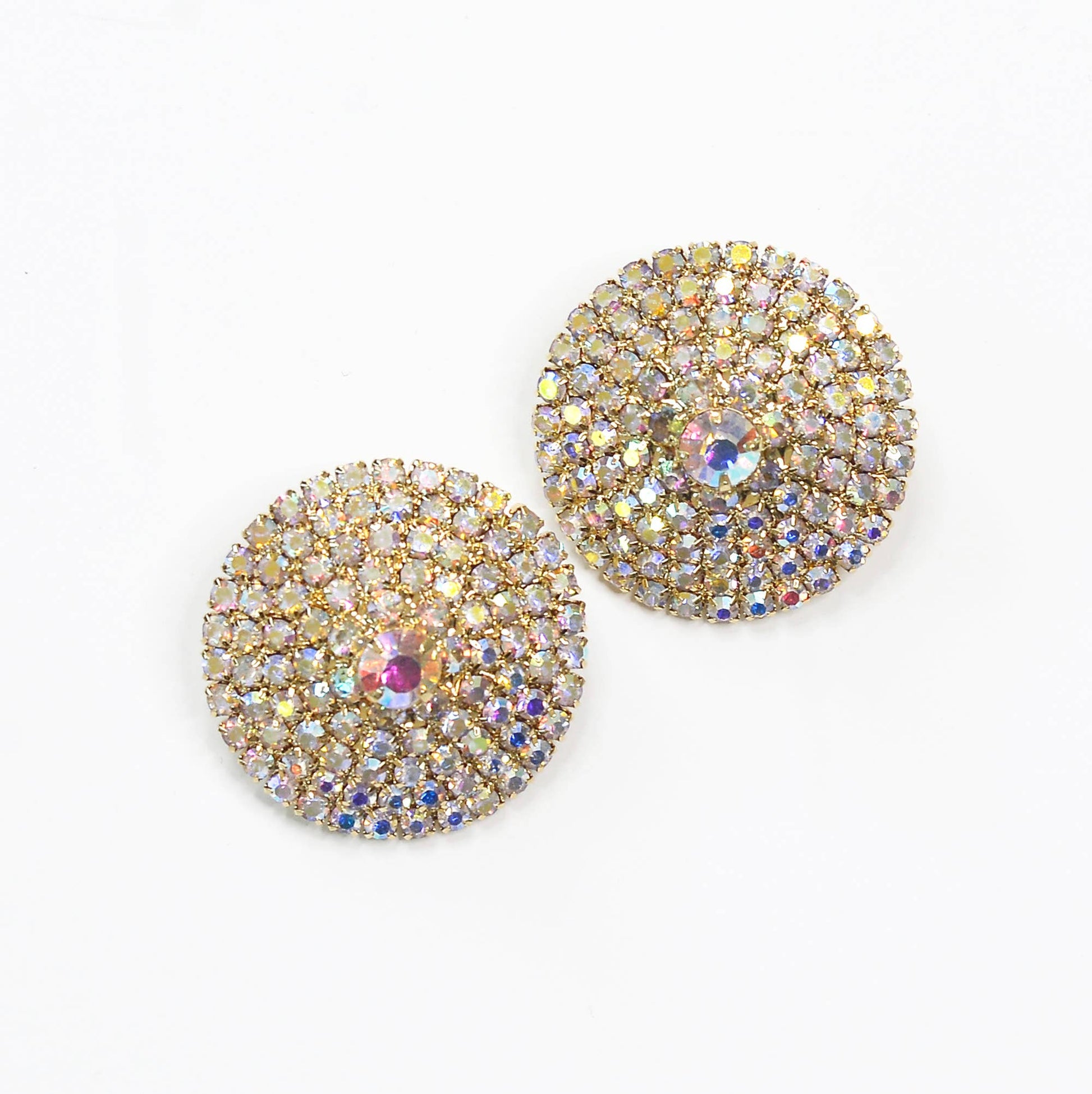 Large Circular Stone Stud Earrings-Jewelry-Bottoms Up Boutique-Anchorage AK