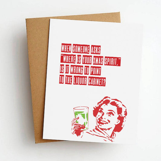 Xmas Spirit Christmas Greeting Card-Home-Bottoms Up Boutique-Anchorage AK