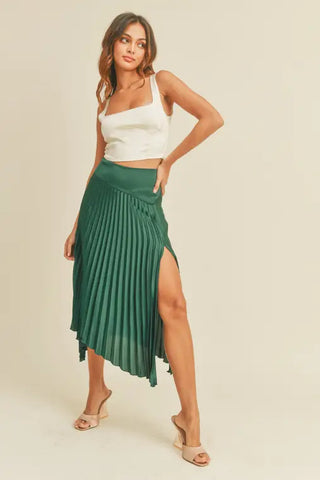 Emerald Pleated Skirt