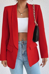 Red Open Front Blazer