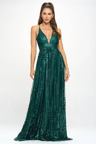 Emerald Glitter Gown