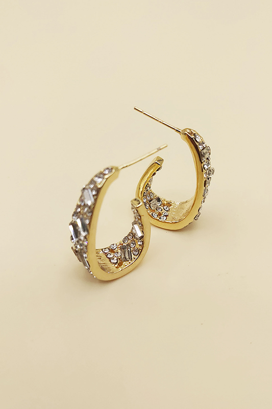 C Shaped Thick Stud Earrings-Bottoms Up Boutique-Anchorage AK