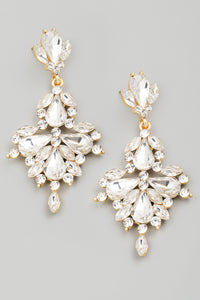 Floral Crystal Drop Earrings