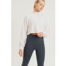 Fuzzy Raglan Boxy Cropped Sweater