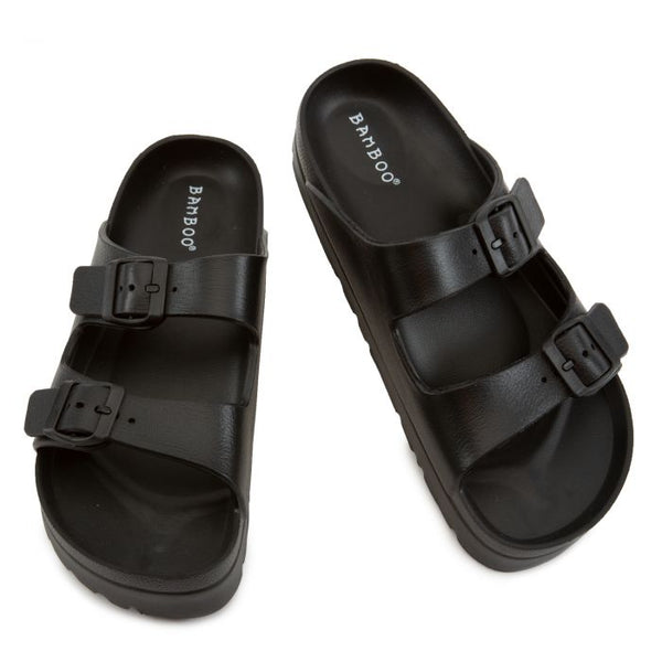 Black Platform Jelly Sandals