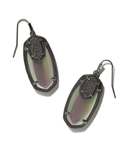 Emmy Gunmetal Drop Drusy Earrings