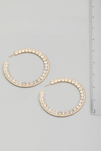 Crystal Cutout Hoop Earrings