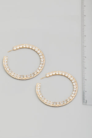 Crystal Cutout Hoop Earrings