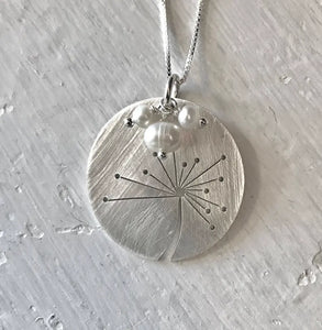 Dandelion Cutout Sterling Disc Necklace