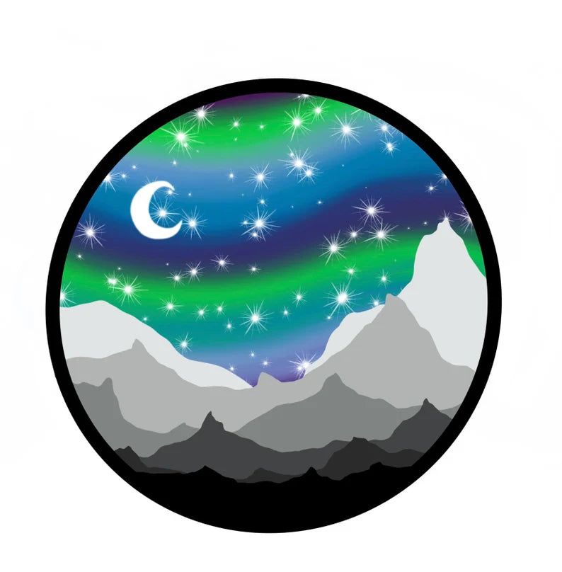 Starry Night Mountain Sticker