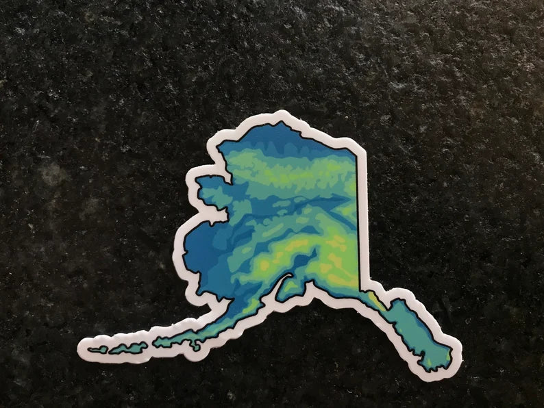 Alaska Topographical Sticker