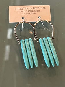Turquoise "Nose Cone" Earrings