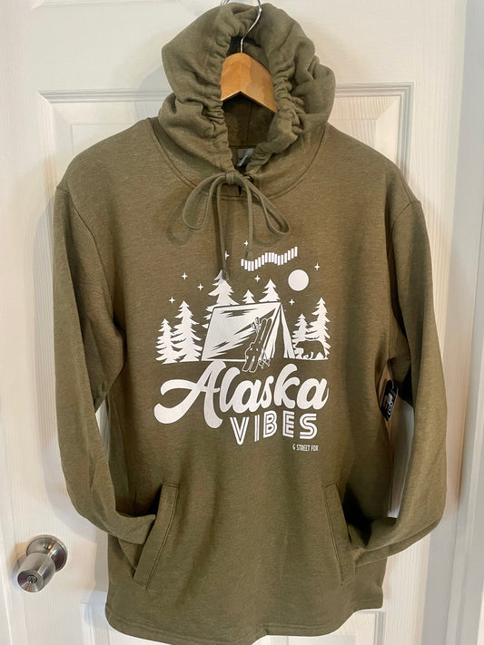 AK Vibes Hoodie Military Green-Local-Bottoms Up Boutique-Anchorage AK
