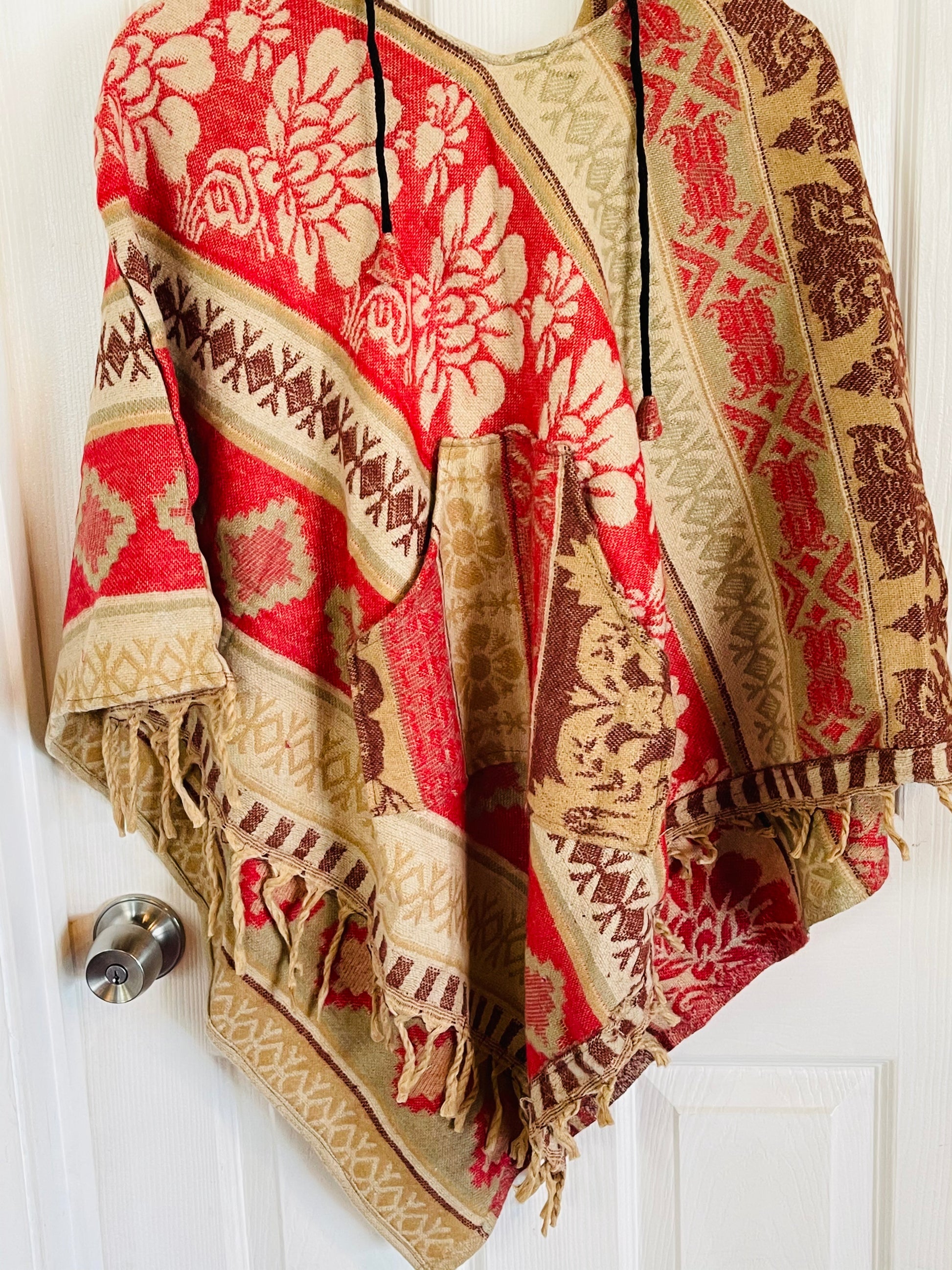 AlaskiWear Adult Blanket Poncho Long-Kimonos, Cardigans & Wraps-22-Bottoms Up Boutique-Anchorage AK