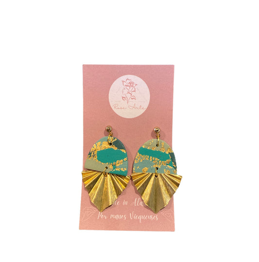 Camo Gold Foil Leaf Earrings-ACCESORIES-Bottoms Up Boutique-Anchorage AK