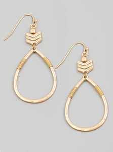 Gold Arrow Drop Earrings