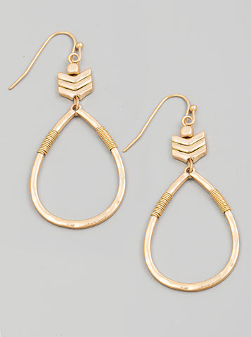 Gold Arrow Drop Earrings