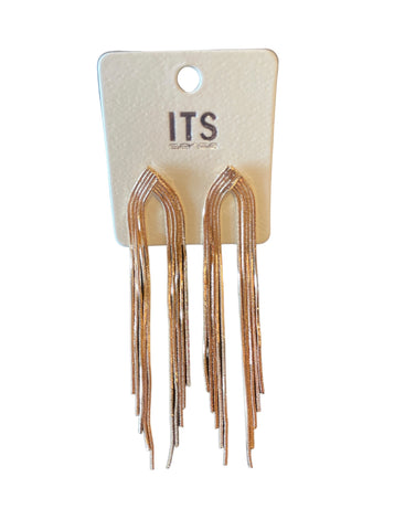 Gold Snake Fringe Earrings