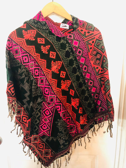 AlaskiWear Adult Blanket Poncho Long-Kimonos, Cardigans & Wraps-4-Bottoms Up Boutique-Anchorage AK