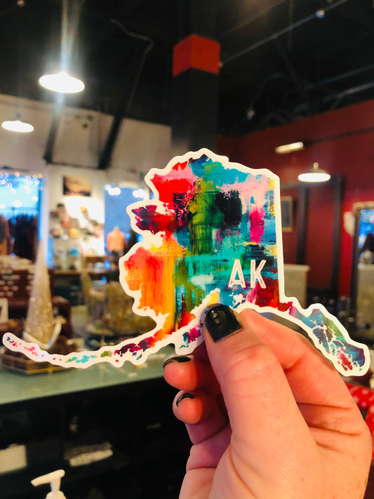 Alaska State Sticker-Local-Bottoms Up Boutique-Anchorage AK