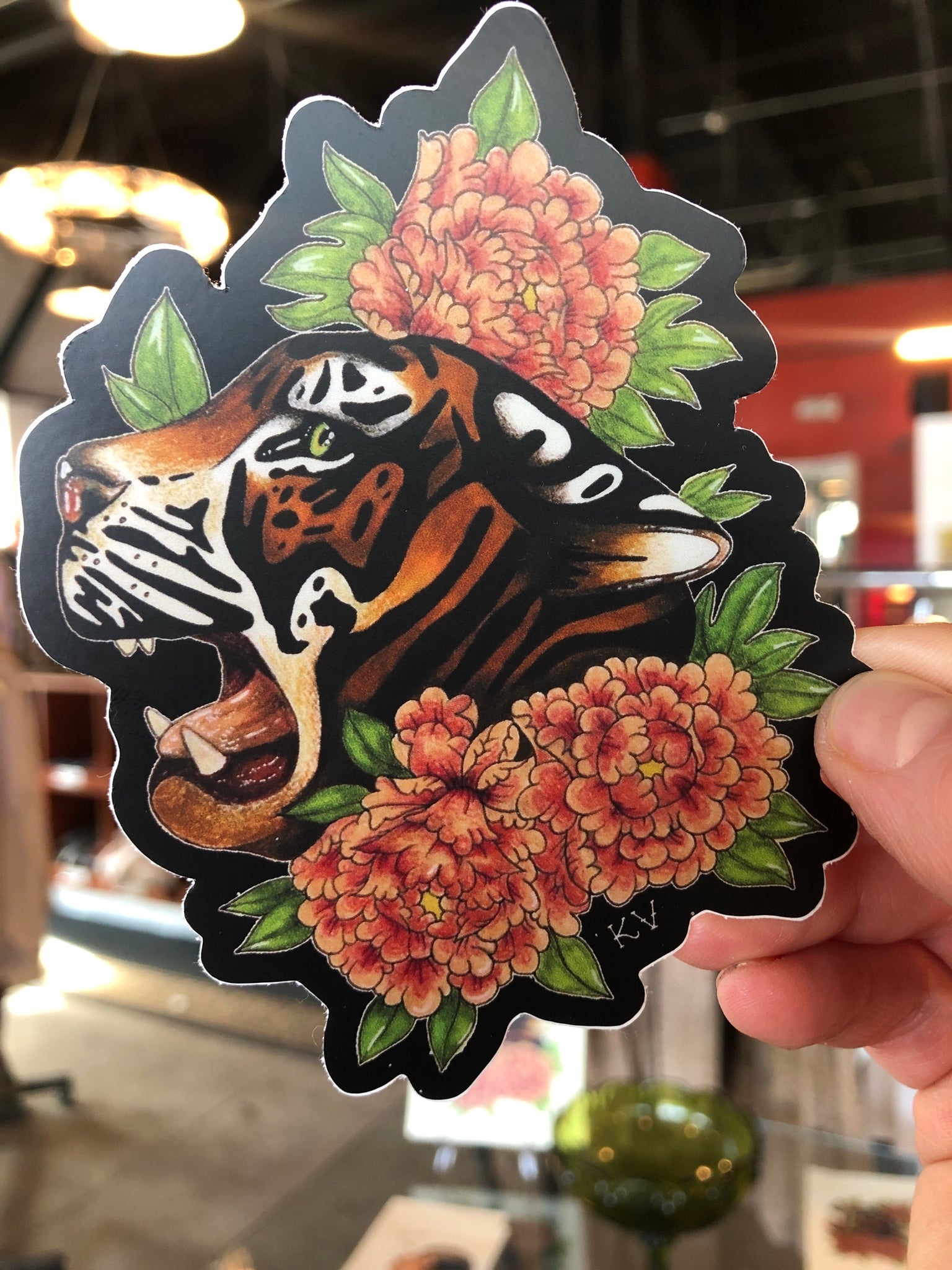 Tiger Rose Sticker by Katelyn VanLandingham