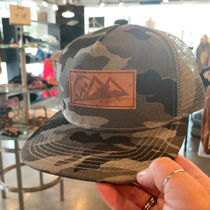 AlaskiWear Kids Trucker Hat - Camo Grey Mesh Back