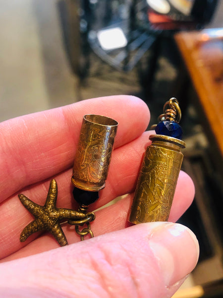 Bullet Casing Hand Acid Etched Starfish Bracelet