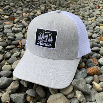 Living My Best Life In Alaska Adult Trucker Hat-Hat-Bottoms Up Boutique-Anchorage AK