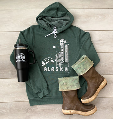 4th Avenue Theatre Hoodie-Sweatshirt, Hoodies & Windbreakers-Heather Forest-S-Bottoms Up Boutique-Anchorage AK