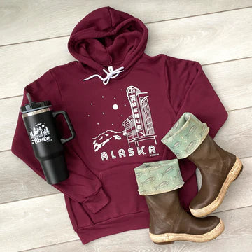4th Avenue Theatre Hoodie-Sweatshirt, Hoodies & Windbreakers-Maroon-S-Bottoms Up Boutique-Anchorage AK